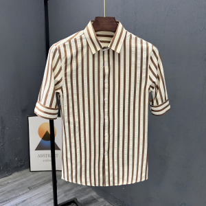 Áo sơ mi nam tay ngắn kẻ sọc mỏng thời trang mùa hè Áo sơ mi nam tay ngắn mỏng giản dị mới