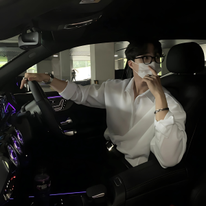 Áo sơ mi nam tay dài màu đen cao cấp thời trang xuân thu nhẹ nhàng phong cách trưởng thành thường ngày áo sơ mi dk dáng rộng bên trong