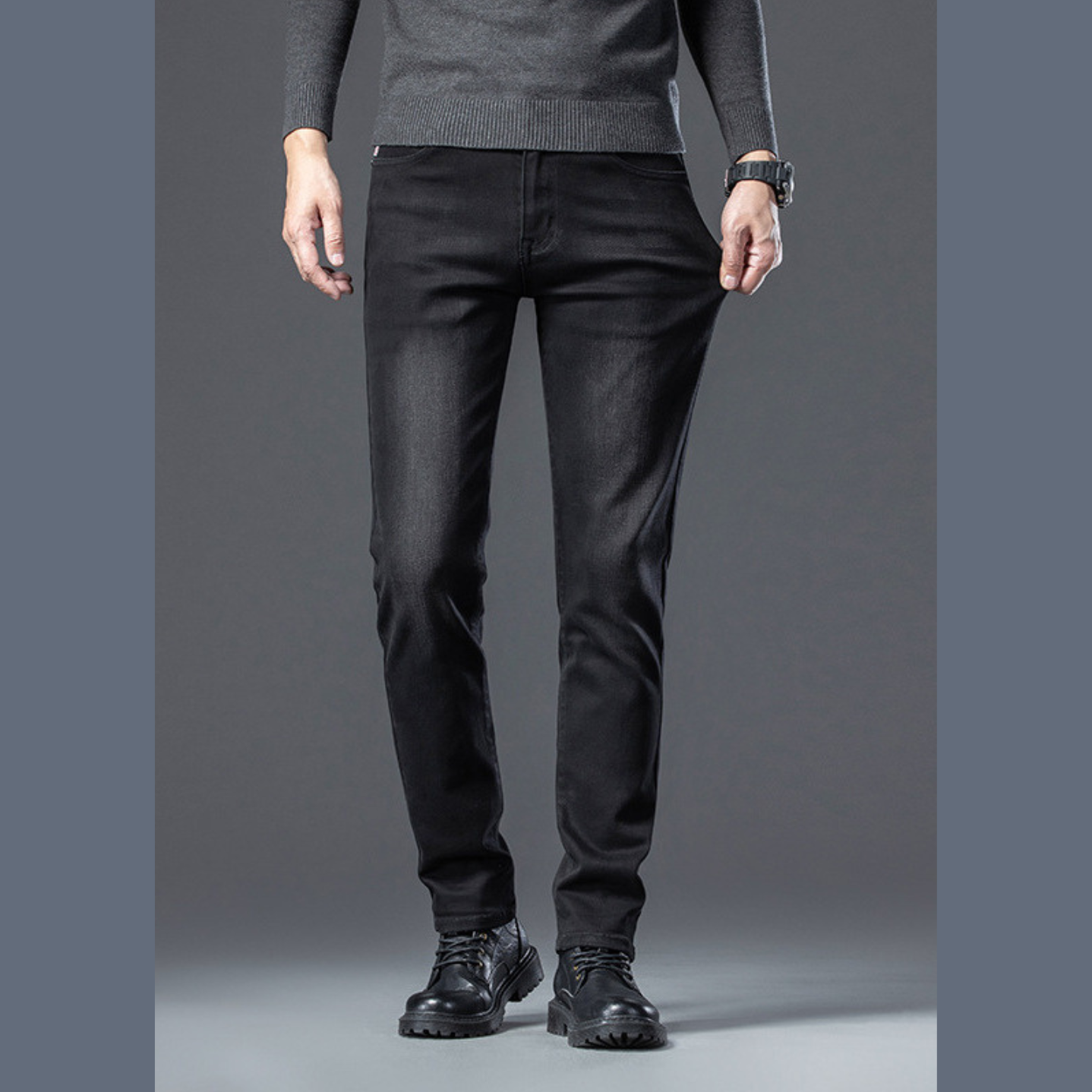 Quần Jeans Nam Cao Cấp Mới Mùa Xuân Thu 2025, Quần Jeans Nam Dáng Ôm Co Giãn Nhỏ, Quần Thường Ngày Mùa Hè, Quần Nam Mỏng - Ảnh 4
