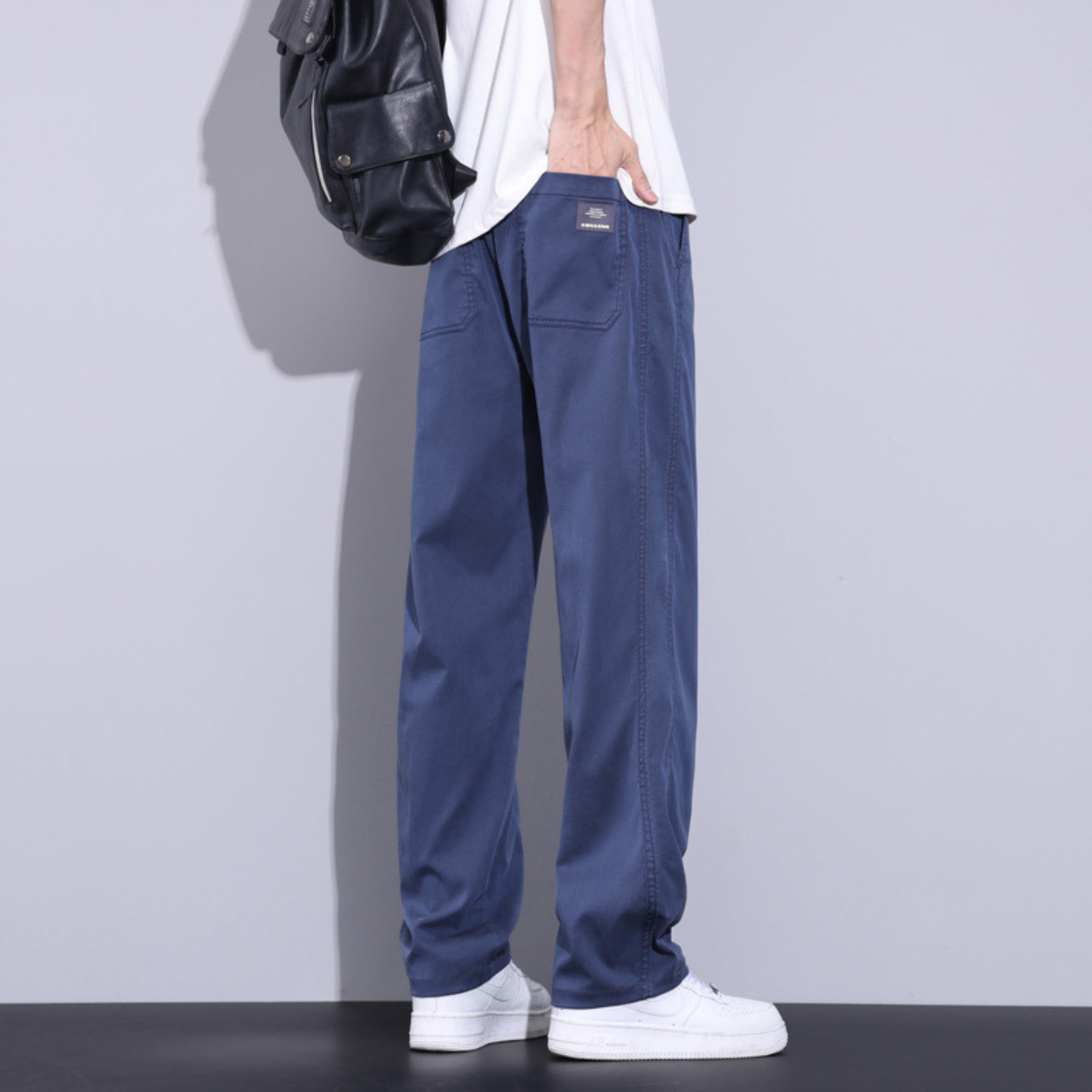 Quần jeans nam vải lụa lạnh mỏng nhẹ sang trọng mùa hè dáng suông dáng suông thẳng hợp thời trang thương hiệu lyocell Tencel quần dài thường ngày - Ảnh 2
