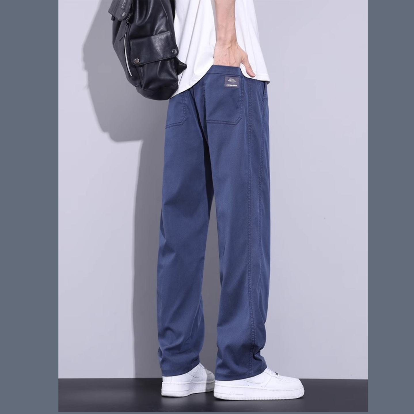 Quần jeans nam vải lụa lạnh mỏng nhẹ sang trọng mùa hè dáng suông dáng suông thẳng hợp thời trang thương hiệu lyocell Tencel quần dài thường ngày - Ảnh 5