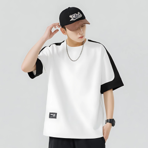 Áo thun nam cổ tròn tay ngắn in họa tiết văn hóa Trung Hoa thời trang Hàn Quốc mùa hè 2025 dành cho nam giới trẻ tuổi