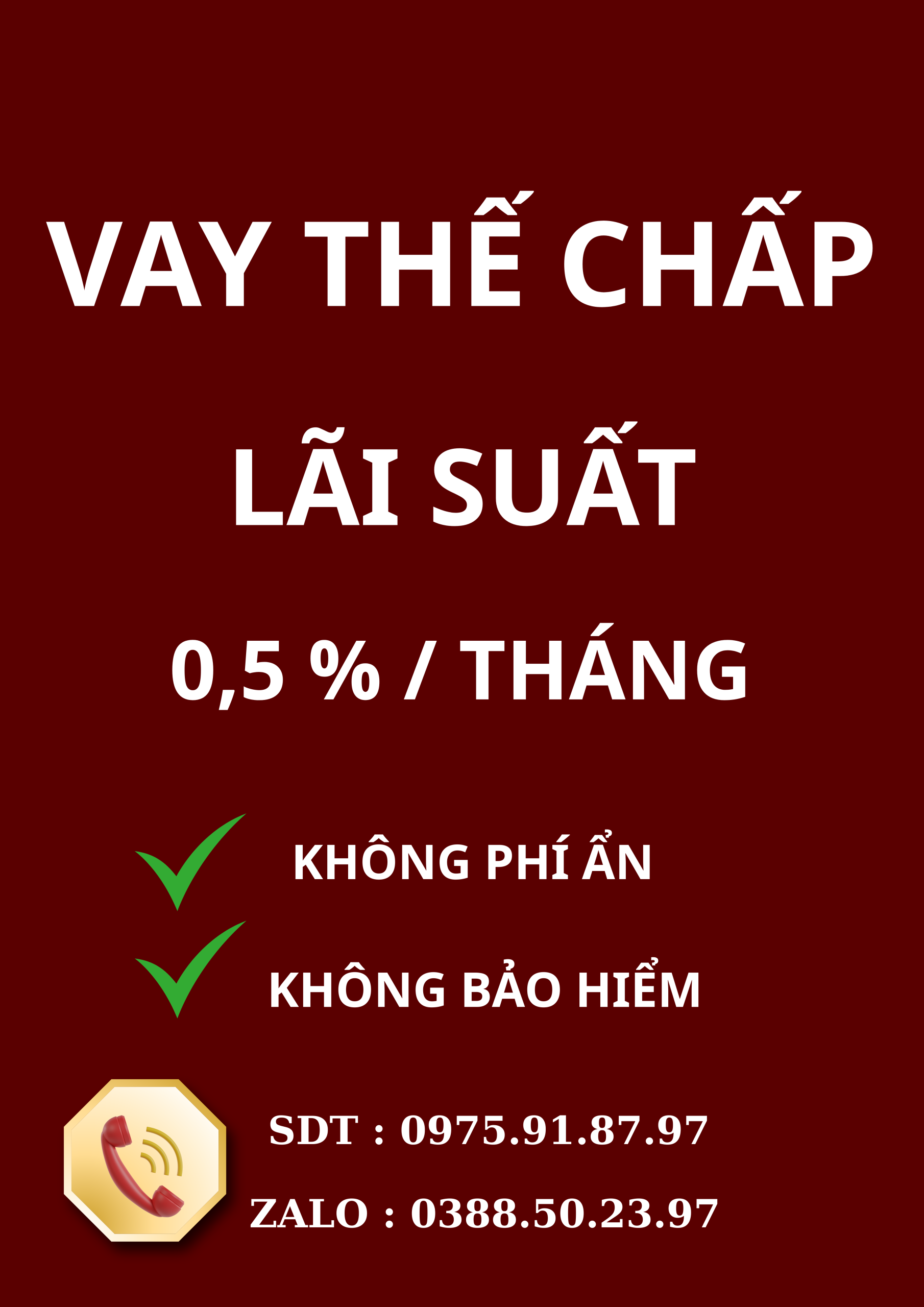 VAY TÍN CHẤP LS 0,5%/THÁNG