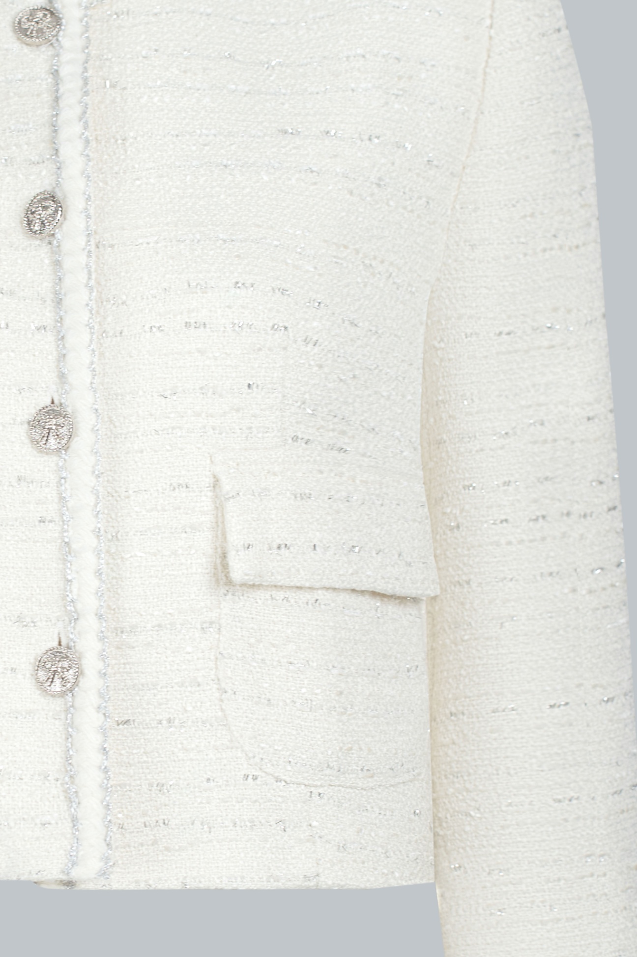 Áo tweed cổ tròn dáng suông ngắn - Ảnh 6