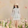 Áo sơ mi cổ đức đính nơ