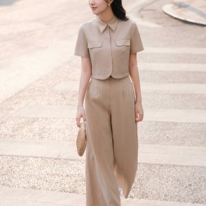 Quần cạp liền xếp ly bung