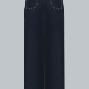 Quần Jean ống suông 2 túi, diễu trần chỉ